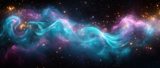 Obraz premium Cosmic nebula with swirling stars