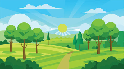 landscape with trees and sky