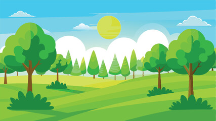 Obraz premium landscape with trees and sky