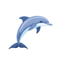 Fototapeta premium Playful Dolphin Swimming in Clear Blue Ocean Water