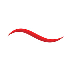 Modern Flowing Red Curve