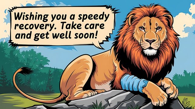 Lion wishes speedy recovery get well soon