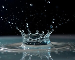 A clean splash of blue water creates an abstract wave