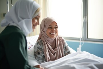 Smile patient adult bed.