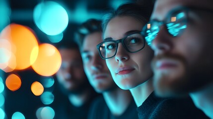 Dynamic Startup Founders Brainstorming with Digital Idea Projections