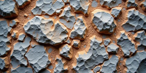 Captivating textured rock surface reveals varied hues of gray and brown. Its rough, uneven terrain showcases intricate patterns with tiny, irregular formations inviting exploration