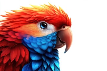 Obraz premium Vibrant close-up of a beautifully colored parrot's head.