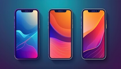 Edgy and Trendy Vector Phone Wallpaper Gradient Mesh Masked into Chic Phone Shape, Ideal for Personalizing Your Devices Background