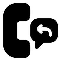 Telephone with reply icon for callbacks and responses
