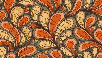 Vibrant Retro s Textured Wallpaper in Vector Seamless Design Evoking a Groovy Atmosphere with Popping Colors and Grunge Elements for Digital Art, Home Decor, or Design Inspiration.