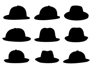 DETECTIVE HAT SILHOUETTE ON WHITE BACKGROUND