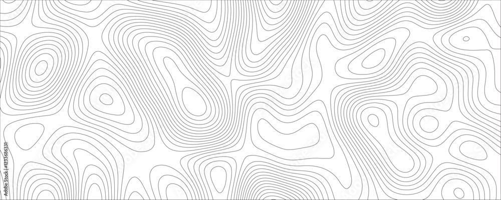 Fototapete Abstract concept with  graphic element and geography scheme topographic map. landscape cartography terrain texture. Ocean topographic line map with curvy wave lines