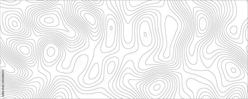 Poster Abstract concept with  graphic element and geography scheme topographic map. landscape cartography terrain texture. Ocean topographic line map with curvy wave lines