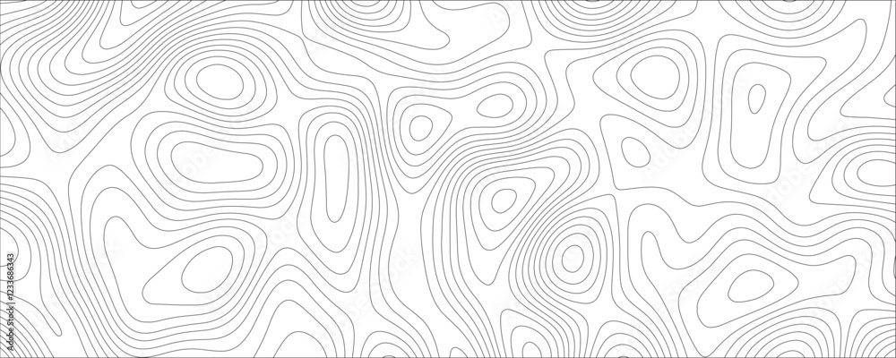 Aufkleber Abstract concept with  graphic element and geography scheme topographic map. landscape cartography terrain texture. Ocean topographic line map with curvy wave lines