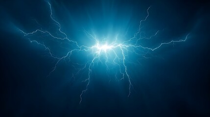 Abstract Blue Light Rays Burst Background