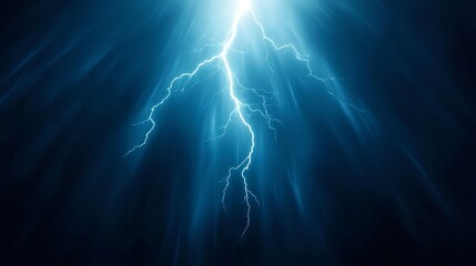 Fototapeta premium Abstract Blue Lightning Bolt Energy