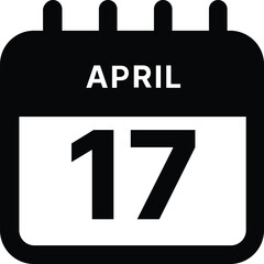 April 17 calendar icon design vector illustration