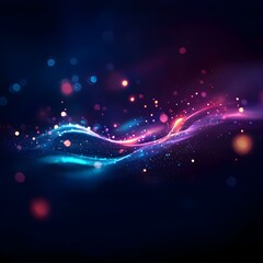 Fototapeta premium Abstract Blue Pink Glowing Wave Background