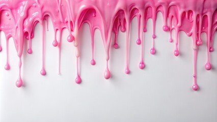 Slime drips from a mold onto a white background, creating a mesmerizing pink color effect, abandoned laboratory, scientific experiment gone wrong, pink slime, nature's art