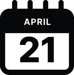 April 21 calendar icon design vector illustration