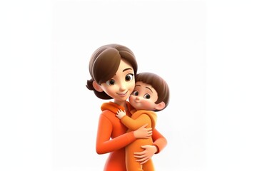 Happy family cartoon baby cute.