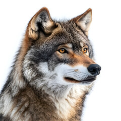 Fototapeta premium Majestic Gray Wolf Close-Up Portrait in Natural Habitat with Stunning Detail and Serene Expression