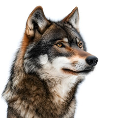Fototapeta premium Majestic Gray Wolf Portrait in Wilderness Capturing Wildlife Beauty and Behavior