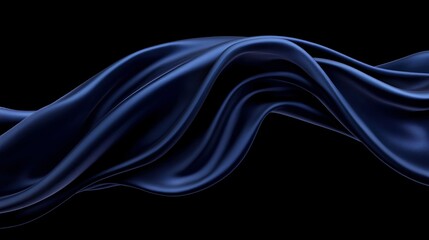 Abstract Dark Blue Fabric Waves Flowing Seamlessly Against