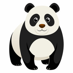 Naklejka premium playful panda crawling and looking forward, isolated white