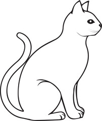 cat vector line art illustration