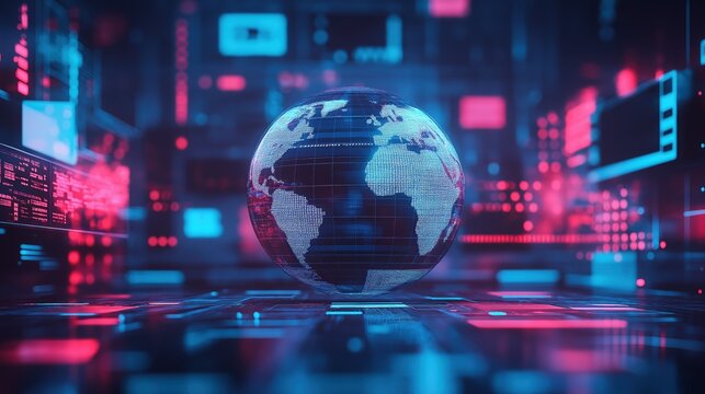 digital abstract background, monitor, news, globe, security, breaking news, breaking news