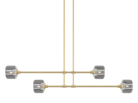 RH DEMARET MOBILE LINER CHANDELIER - Elegant Lighting Fixture Against Black Background