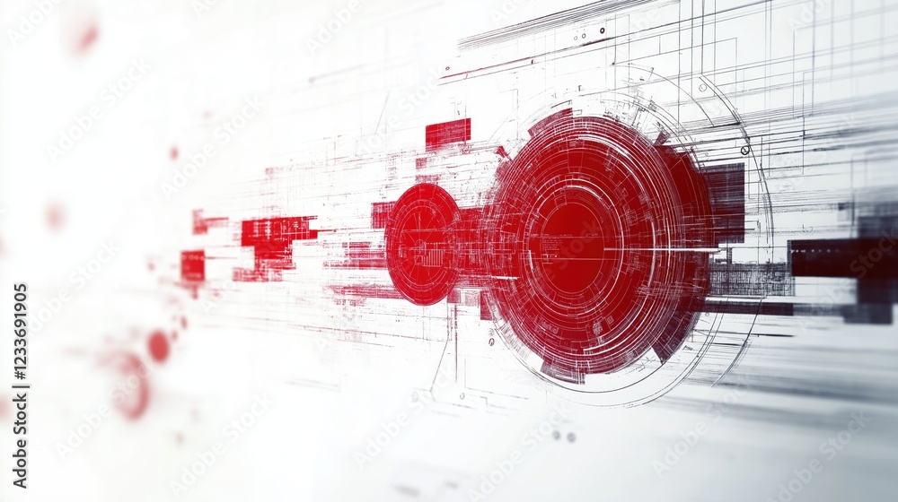 Aufkleber abstract background. white and red digital abstract background. futuristic.
