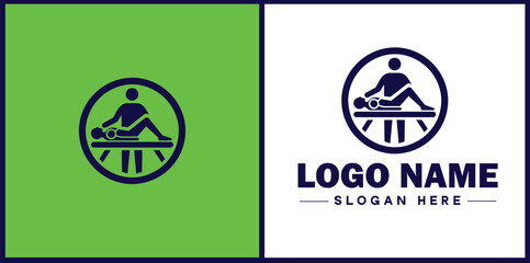 Physical Therapy icon Physiotherapy Rehab therapy Kinesiotherapy flat logo sign symbol editable vector