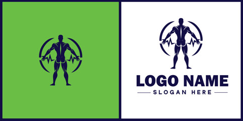 Physical Therapy icon Physiotherapy Rehab therapy Kinesiotherapy flat logo sign symbol editable vector