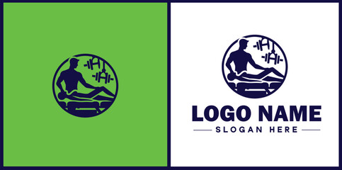 Obraz premium Physical Therapy icon Physiotherapy Rehab therapy Kinesiotherapy flat logo sign symbol editable vector
