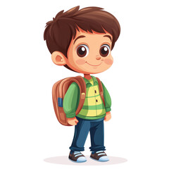Obraz premium A school boy clipart 