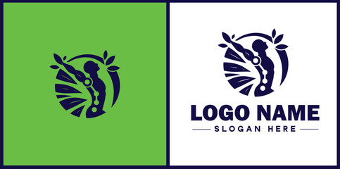 Physical Therapy icon Physiotherapy Rehab therapy Kinesiotherapy flat logo sign symbol editable vector