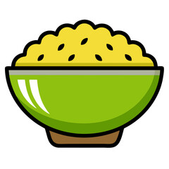 rice bowl icon design