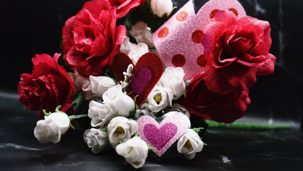 Valentines Day with pictures of flowers, hearts and Background make you feel the Love in the Air