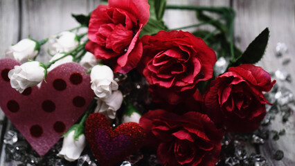 Valentines Day with pictures of flowers, hearts and Background make you feel the Love in the Air
