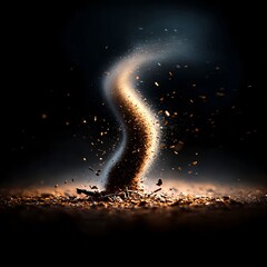 Abstract Vortex of Brown and Gold Dust