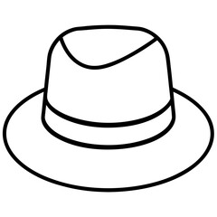Classic Hats Outline Trendy Vector Art