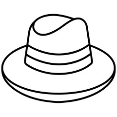 Classic Hats Outline Trendy Vector Art