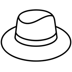 Classic Hats Outline Trendy Vector Art