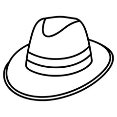 Classic Hats Outline Trendy Vector Art