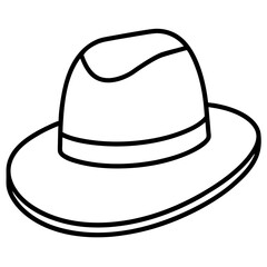 Classic Hats Outline Trendy Vector Art