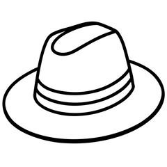 Classic Hats Outline Trendy Vector Art