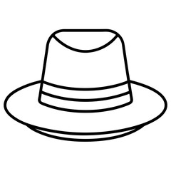 Classic Hats Outline Trendy Vector Art