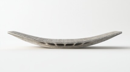 Obraz premium Modern minimalist curved wooden bench isolated on white.